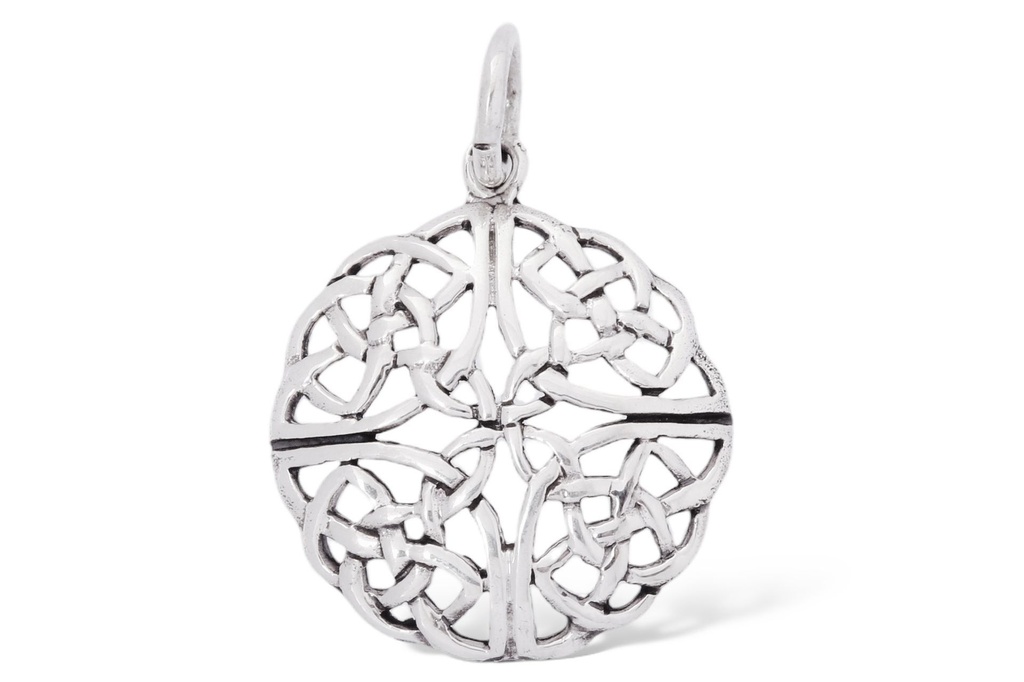 Schmuck Anhänger Amica Ø 2,9 cm – Silber 925 – Keltisches Vier-Elemente-Amulett für Harmonie & Schutz