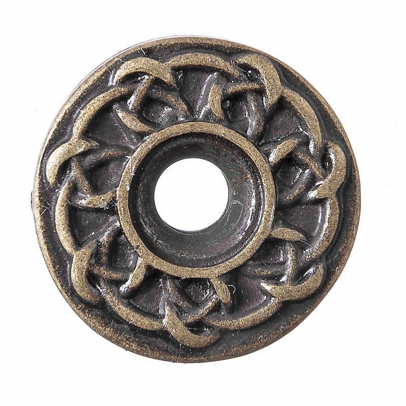 Celtic Ringknot Zierniete in Altmessing – Keltischer Kreisbeschlag Ø 20 mm