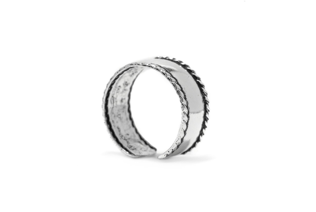 [ok16] Ohrklemme Wiki mit Flechtrand aus 925 Silber – Wikinger Ohrschmuck 4 mm