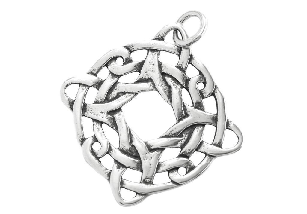 [ac84] Schmuck Anhänger Nevin 4 cm – Silber 925 – Keltisches Amulett der Vier Elemente