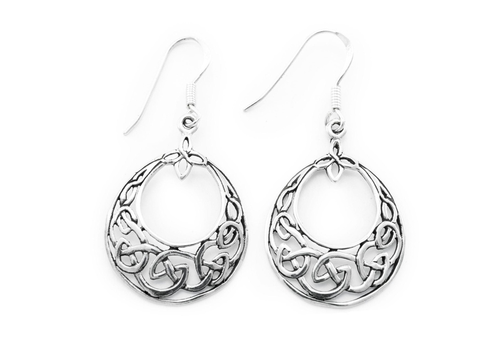 NANSAIDH Ohrringe aus Silber – Keltische Ohrhänger mit Unendlichkeitsknoten 4,3 cm