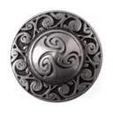 Keltischer Knopf Triskele silberfarben – 25 mm Zierknopf für Mittelalter Mantel & Umhang
