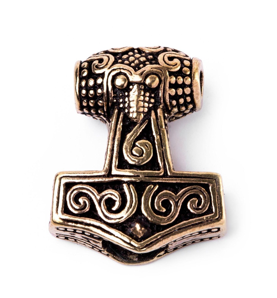 [apb55] THORBART Bartperle aus Bronze – Wuchtiger Wikinger Haarschmuck 2,3 cm