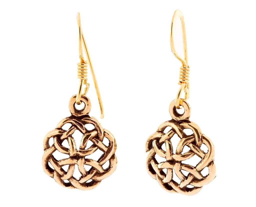 NIANA Ohrhänger aus Bronze – Keltische Ohrringe mit Knotenmuster 2,9 cm