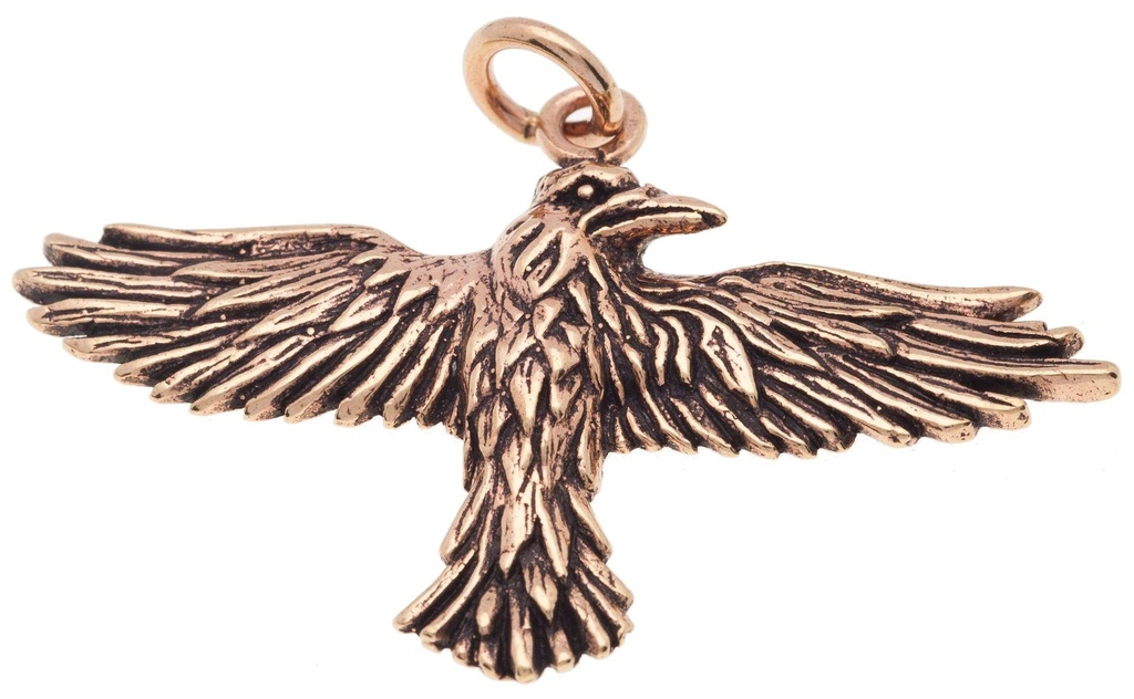 Schmuckstück  Schmuck Anhänger HUGIN 4.7 cm Großer Rabe Odin Vikings Bronze 4.7 cm