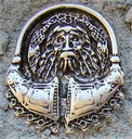 Zierbeschlag „Odin“ – Silberfarbene Halbfigur des nordischen Göttervaters