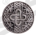 Zierniete 'Merowinger Schild', silberfarben