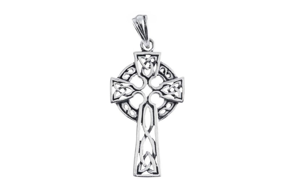 Keltischer Anhänger AÍDEN aus 925er Silber – Mystisches Kelten-Kreuz als Symbol für Schutz und Spiritualität (4,2 cm)