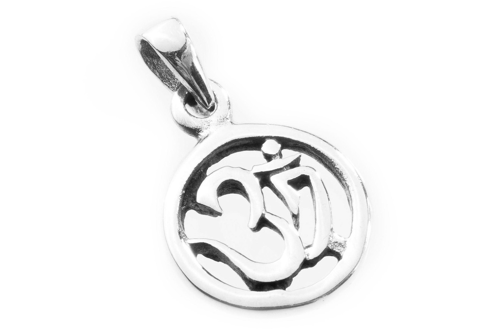 Anhänger OM aus 925er Silber – Spirituelles Symbol für Harmonie und Einheit (1,4 cm)