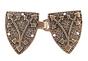 Mittelalter Mantelschließe „Arthus – Ritterwappen“ aus Bronze – Broschenset 4,3 cm