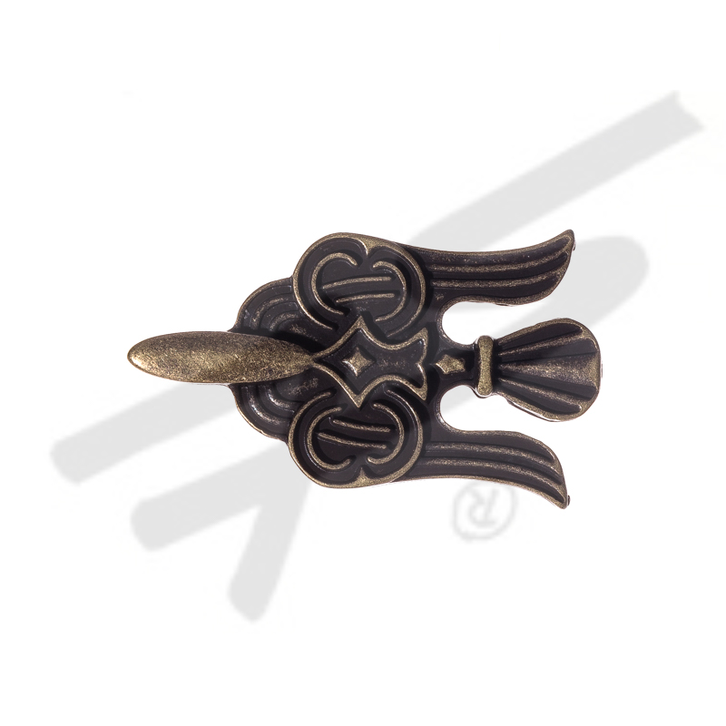 [N-028-21] kleine Niete 'Wikinger Rabe', messingfarben