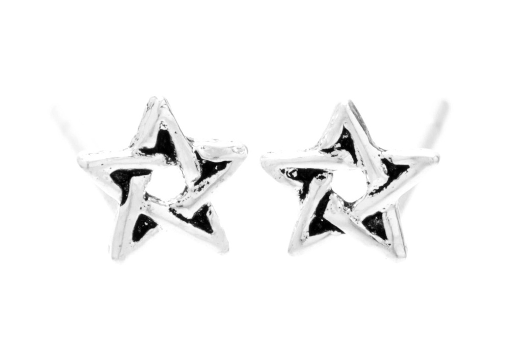 IMKA Ohrstecker aus Silber – Mini Pentagramm Ohrschmuck Ø 4 mm