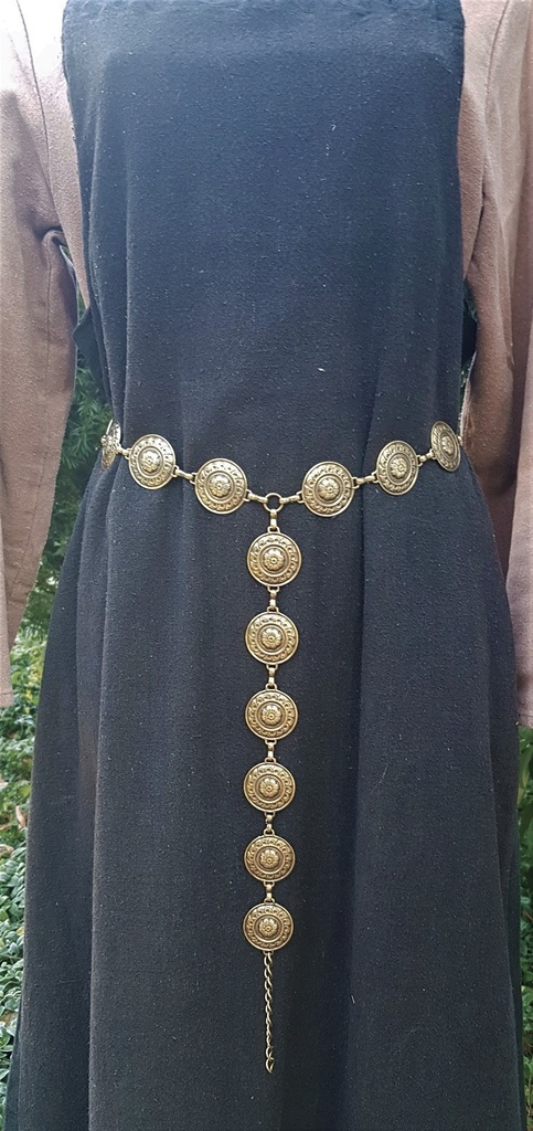 Kettengürtel Y-Gürtel Y-Schildwall messingfarben Ypsilongürtel Accessoire für Larp, Mittelalter und Alltag