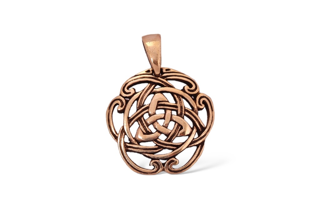 Keltischer Anhänger NAIDA aus Bronze – Filigrane Trinity-Knoten als Symbol für Harmonie und Ewigkeit (2,7 cm)