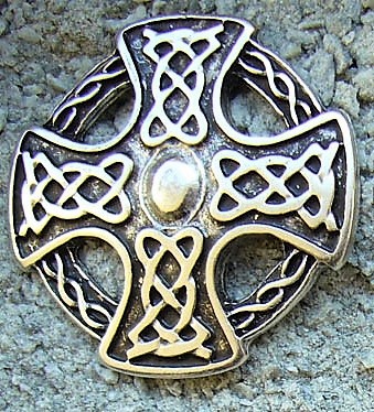 [N-217-1] Keltenkreuz Zierbeschlag silberfarben – Keltisches Knotenkreuz 40 mm für Leder & LARP