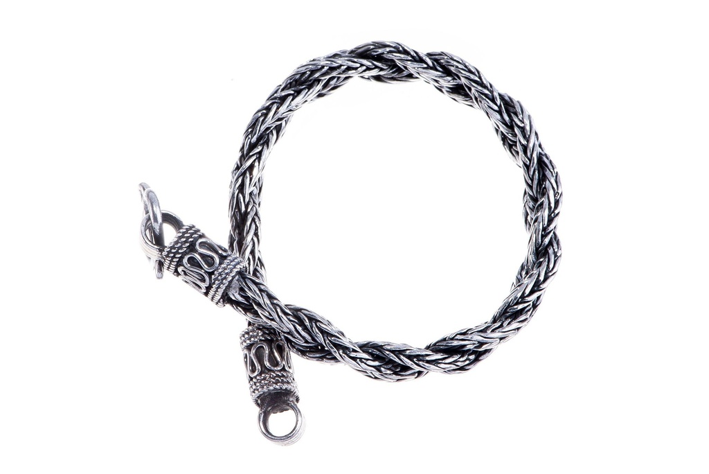 Wikinger Armkette AKUNA aus 925er Silber – 20,5 cm nordische Armkette im Drachenstil
