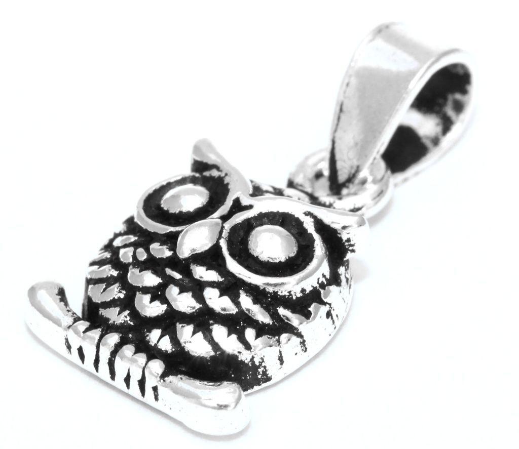 Schmuckstück  Bohemia Schmuck Anhänger MAJU 1.8 cm Kleine weise Eule Silber 1.8 cm