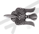 Große silberfarbene Zierniete „Wikinger Rabe“ – Ausdrucksstarke Gürtelspitze für 3 cm Riemen