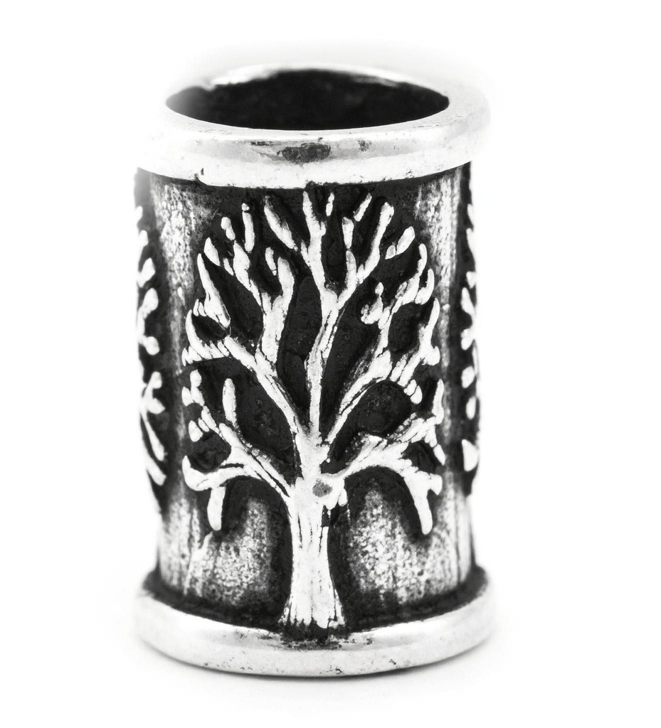 Haar- & Bartperle DARVA aus 925 Silber – 14 mm Lebensbaum Perle für Dreads & Zöpfe