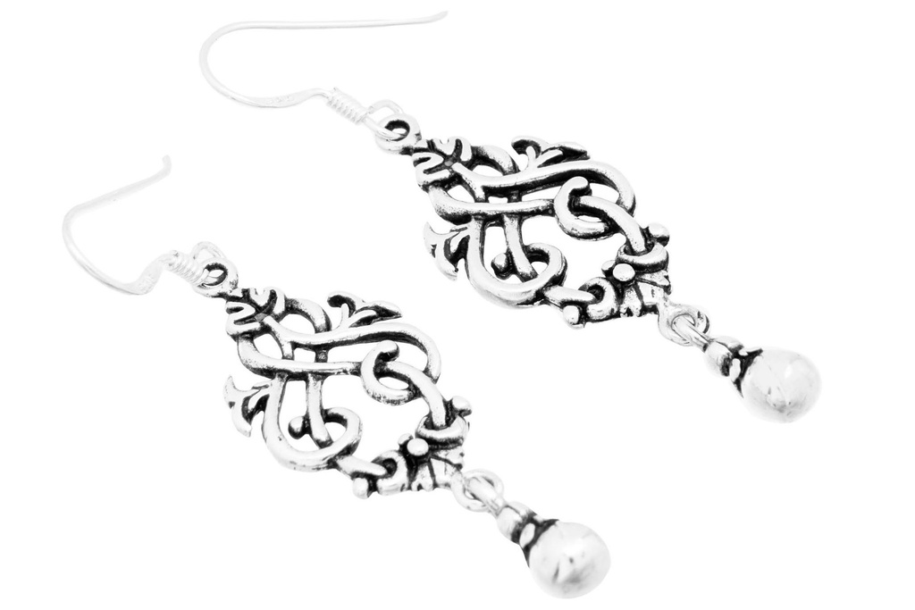 [oh49] LIASA Ohrringe aus Silber – Mittelalterliche Ohrhänger mit Ornamentik 4,3 cm