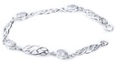 SVANA Armkette aus Silber mit weißen Kristallen – Keltisches Damenarmband 18,5 cm