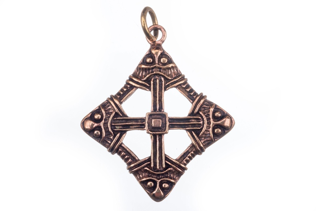 Anhänger ARKOR Schutzkreuz aus Bronze – Wikinger Amulett 4,7 cm