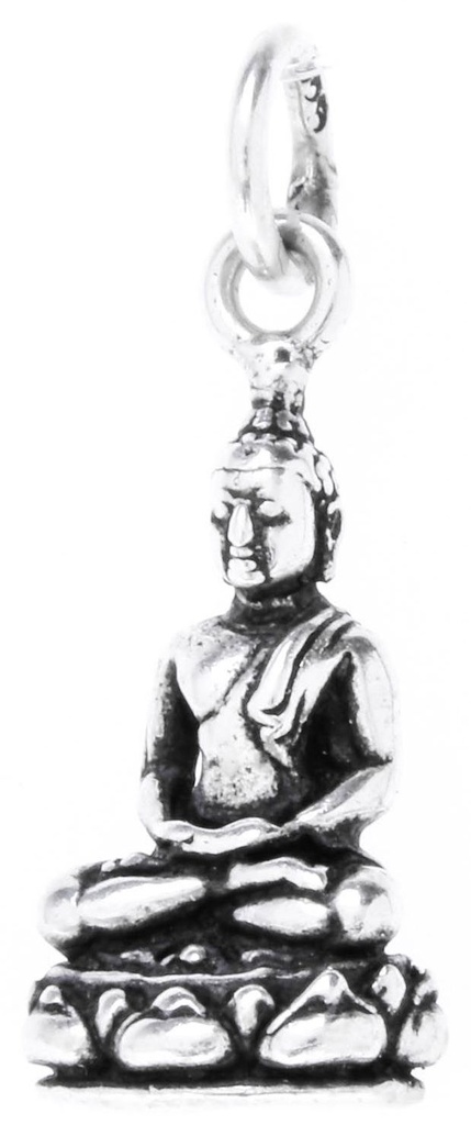 Schmuckstück  Boho Schmuck Anhänger SIDDHARTA 2.4 cm Kleiner Buddha Silber 2.4 cm