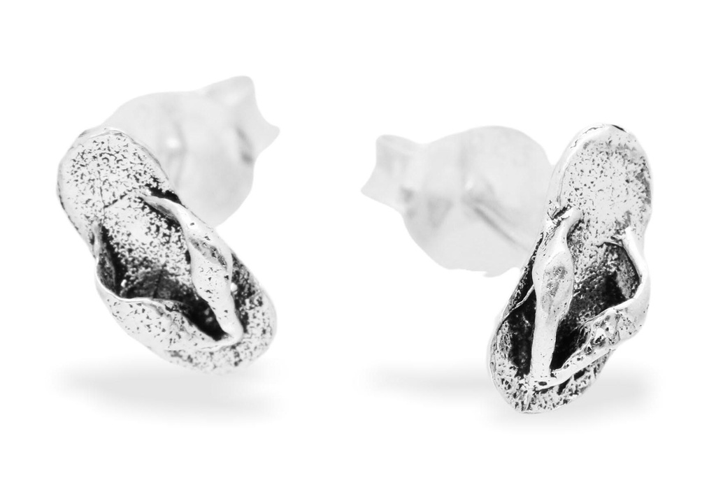 [ost133] Ohrstecker JONNA aus 925er Silber 8 mm – Flip-Flop Schmuck für den Sommer