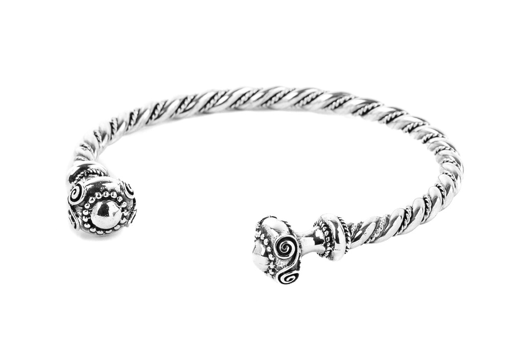 [arm40] TRISTAN Armreif aus Silber – Großer keltischer Männerreif mit Flechtornament Ø 7,3 cm