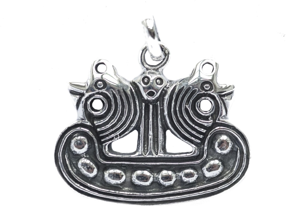 Anhänger ODIN mit Hugin & Munin aus Silber – Wikinger Amulett 2,5 cm