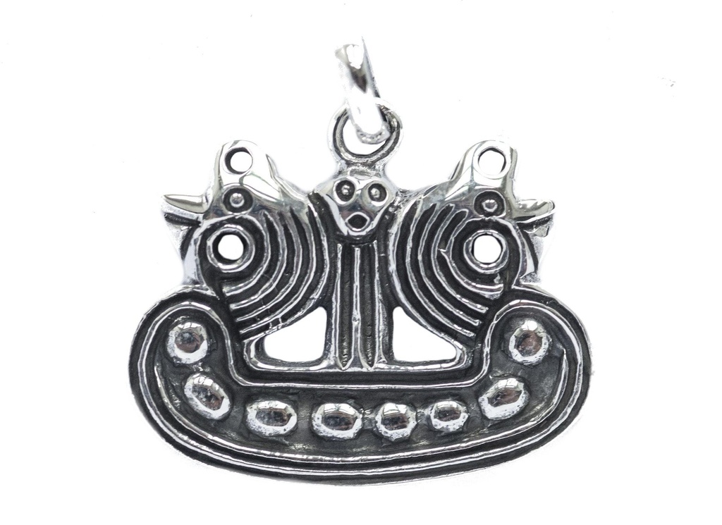 Anhänger ODIN mit Hugin & Munin aus Silber – Wikinger Amulett 2,5 cm