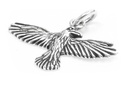Schmuckstück  Schmuck Anhänger HUGIN 2.9 cm Kleiner Rabe Silber 2.9 cm