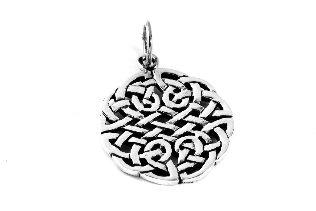 Schmuck Anhänger Falcon 2,8 cm – Silber 925 – Keltisches Amulett der vier Elemente