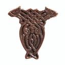 Celtic Draggs Zierniete in Kupferoptik – Keltischer Doppeldrachen-Knoten 27 mm