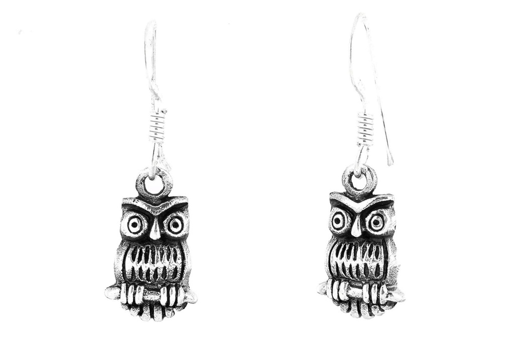 Ohrhänger „Nilah – Kleine Eulen“ aus 925er Silber – Tierohrringe 1,3 cm