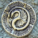 Drache des Nordens, silberfarbener Beschlag