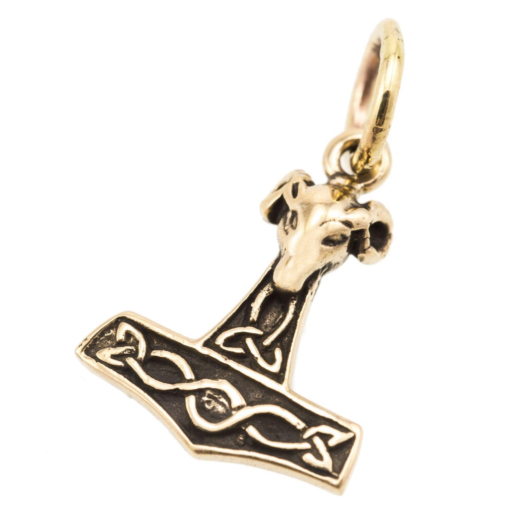 Mini Thorshammer Anhänger MJÖLNAR aus Bronze – Kleines Mjölnir Amulett 2 cm