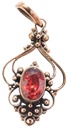 Bronze Anhänger SALIA mit rotem Kristall – Mittelalter Schmuck Amulett 3,1 cm 