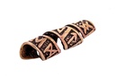 Wikinger Perle "Runenfuthark" aus Bronze – Bart- & Haarperle mit Runeninschrift 2,5 cm