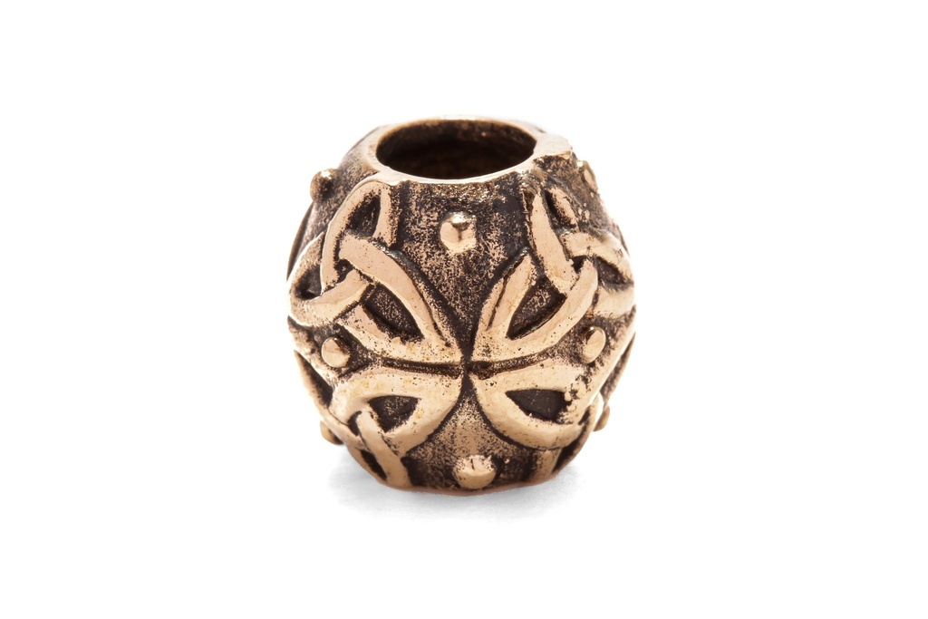Keltische Haar- & Bartperle LARINA aus Bronze – 12 mm Triskele Schmuckperle für Dreads & Zöpfe