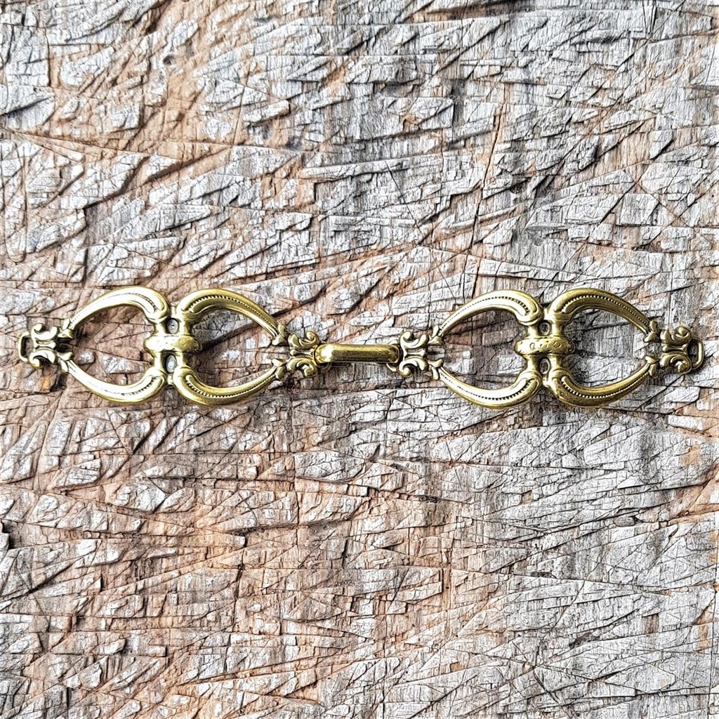 GOTHIC messingfarben – Mittelalterlicher Mantelverschluss mit gotischem Ornament für LARP & Reenactment