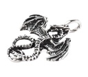 Drachen Amulett, Anhänger 'Kleiner Feuerdrache' aus Silber 925 - Mittelalter, Larp, Reenactment Schmuck