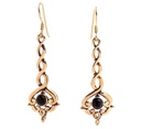 Keltische Ohrhänger ALINA aus Bronze mit Onyx – Spiralmuster Damen Schmuck 5,5 cm