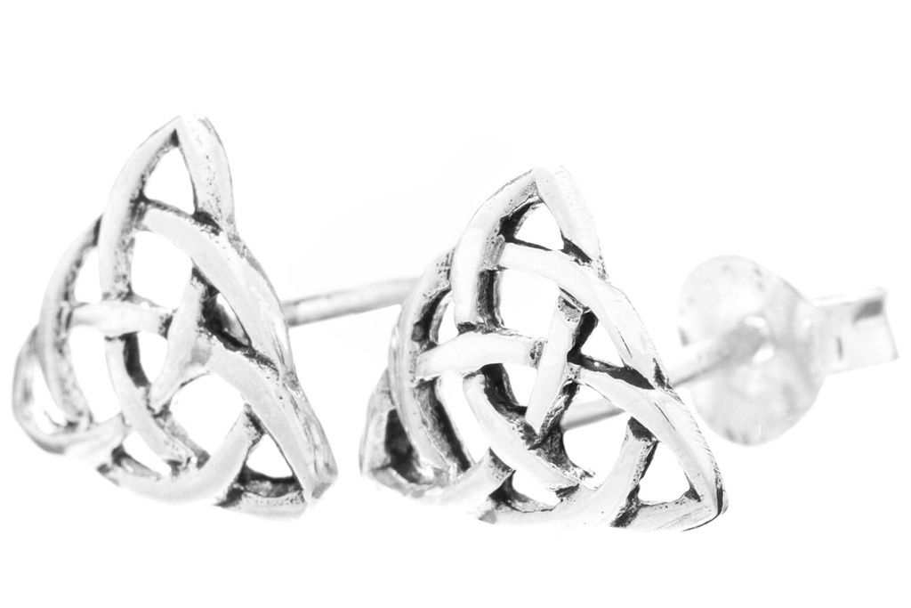 [ost103] Keltische Ohrstecker Rhiana aus Silber – Triquetta Ohrschmuck 9 mm