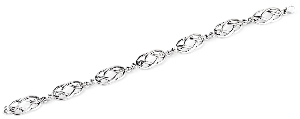 NINA Armkette aus Silber – Keltisches Damenarmband mit Knotenflechtwerk 18,5 cm