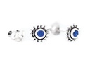 Ohrstecker Lucia aus Silber – Sonnen Ohrringe 925er mit blauen Kristallen 6 mm