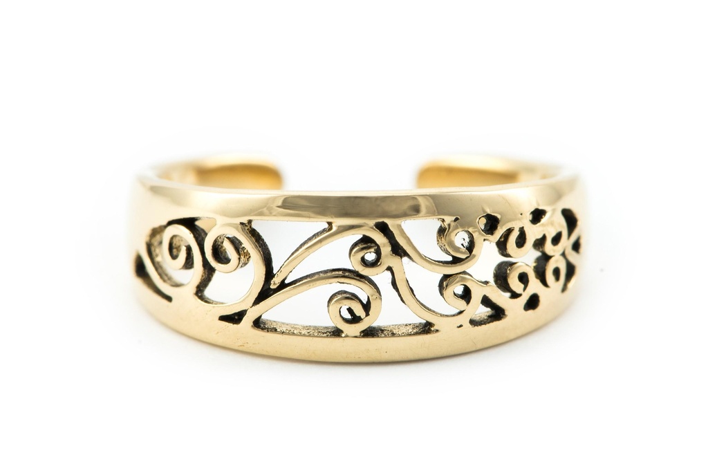 Zehenring "Thalia" – 7 mm Lebens-Spiralen aus Bronze | Keltischer Fußschmuck