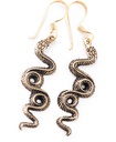 Schmuck Ohrhänger Pythea Schlangen 5 cm – Bronze – Mystische Ohrringe mit Schlangensymbol
