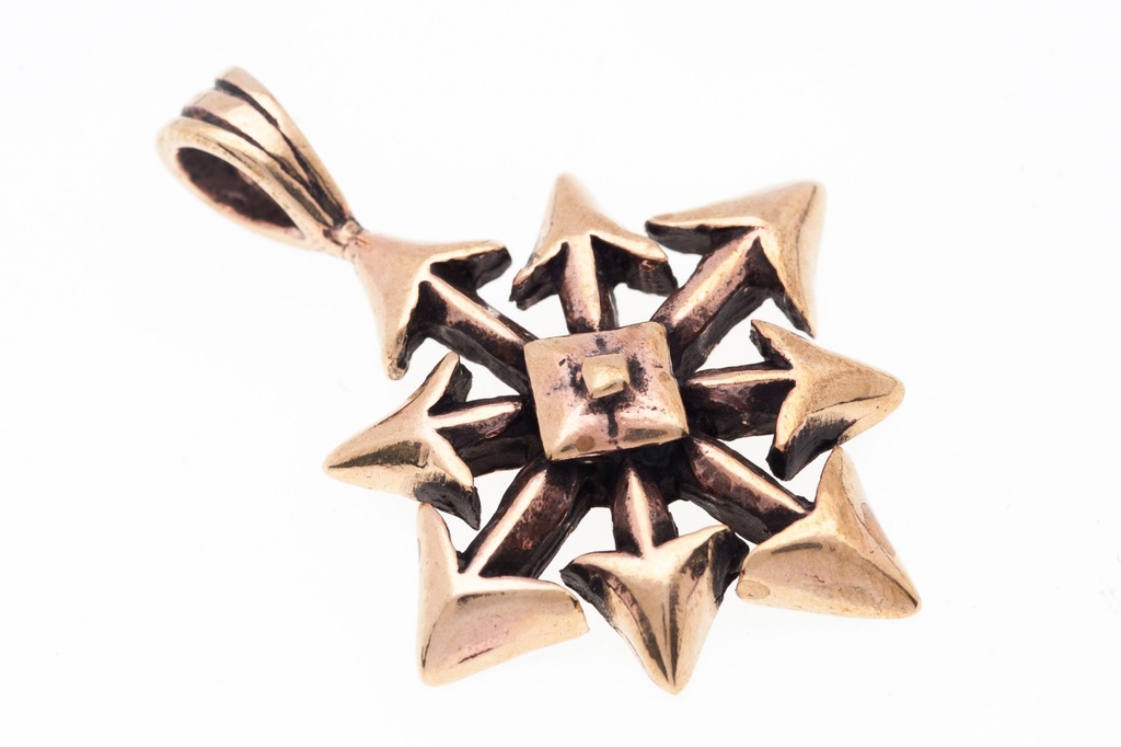 Schmuck-Anhänger CHAOS 3,8 cm – Chaosstern-Amulett aus Bronze für Freiheit & Wandel