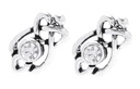 Ohrstecker MANJA aus 925er Silber 8 mm – Keltischer Schmuck mit weißem Kristall